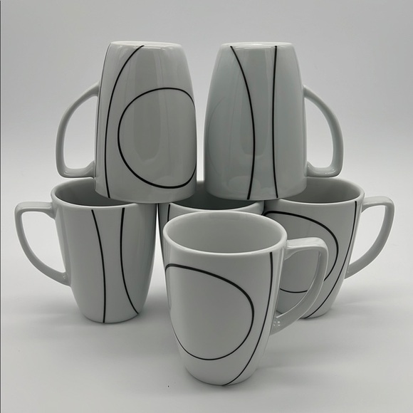 Corelle Other - Corelle Simple Lines by CORNING Porcelain Coffee Mugs/Tea Cups (Set of 6)